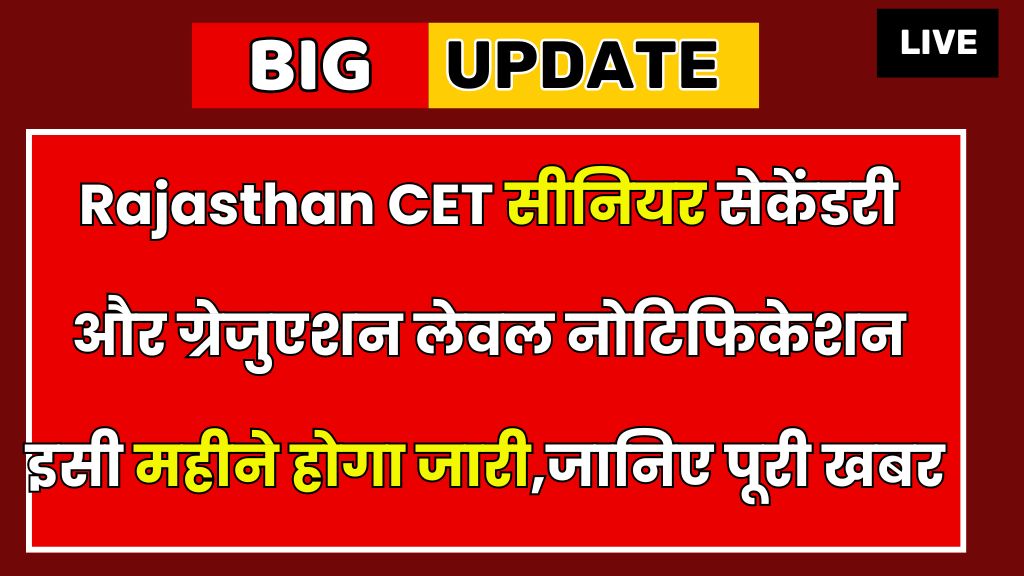 Rajasthan CET Notification Date 2024